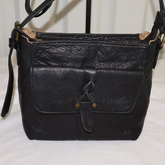 Frye Women's Ayla Leather Black Crossbody Bag Long Strap Outer Pocket EUC - Picture 2 of 14